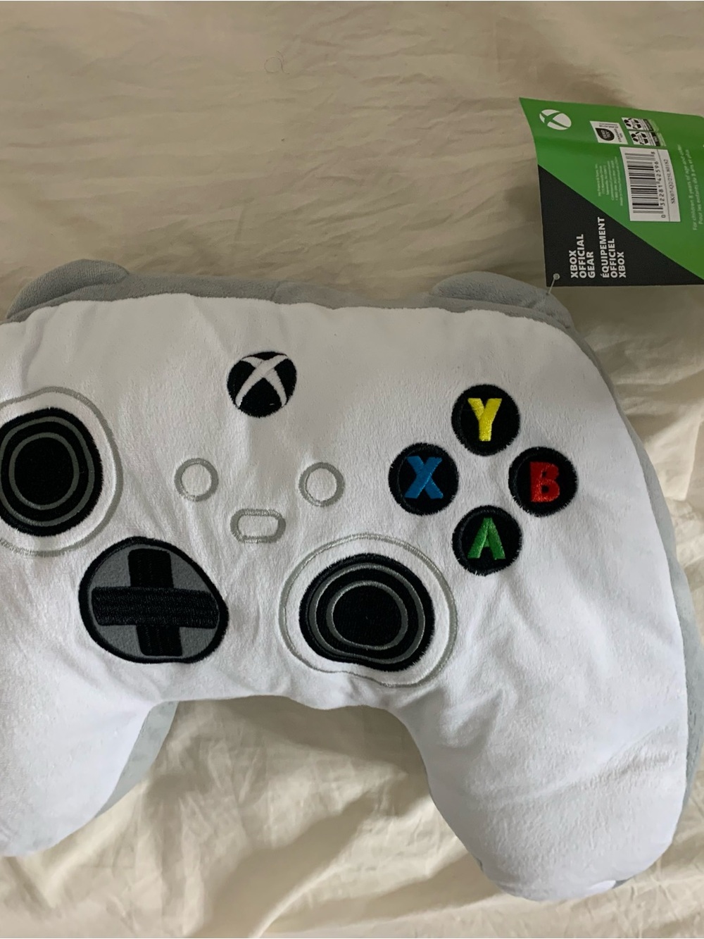 Xbox Controller Plush Pillow with Colorful Button Embroidery